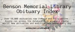 Obituary Index at Benson